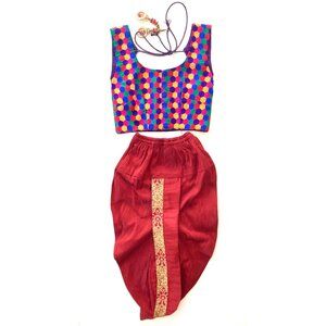 Set of 2T colorful dhoti & choli toddler Indian outfit in excellent condition